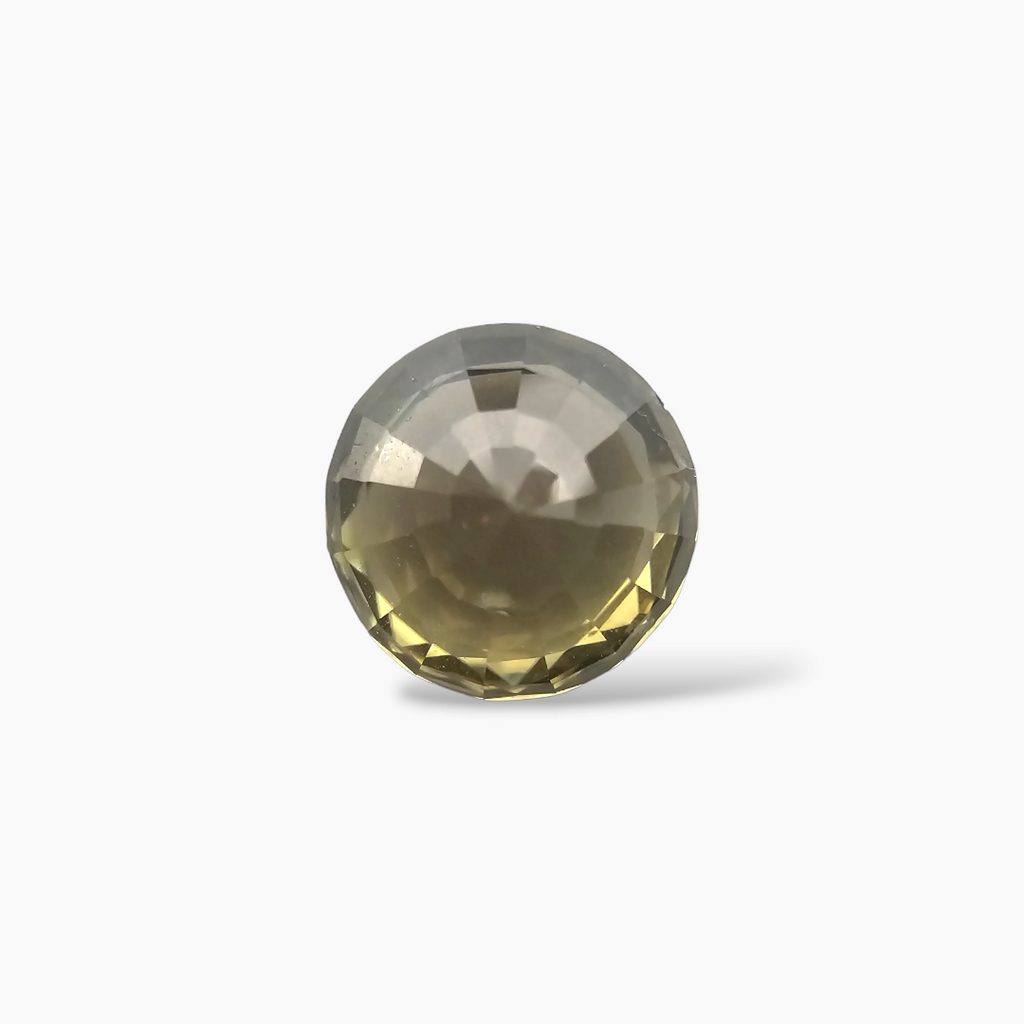 loose Natural Yellowish Green Zircon Stone 3.25 Carats Round Shape  ( 8 mm )