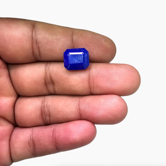 for sale Natural Lapis Lazuli Stone 6.28 Carats Emerald Cut Shape ( 12x10 mm )