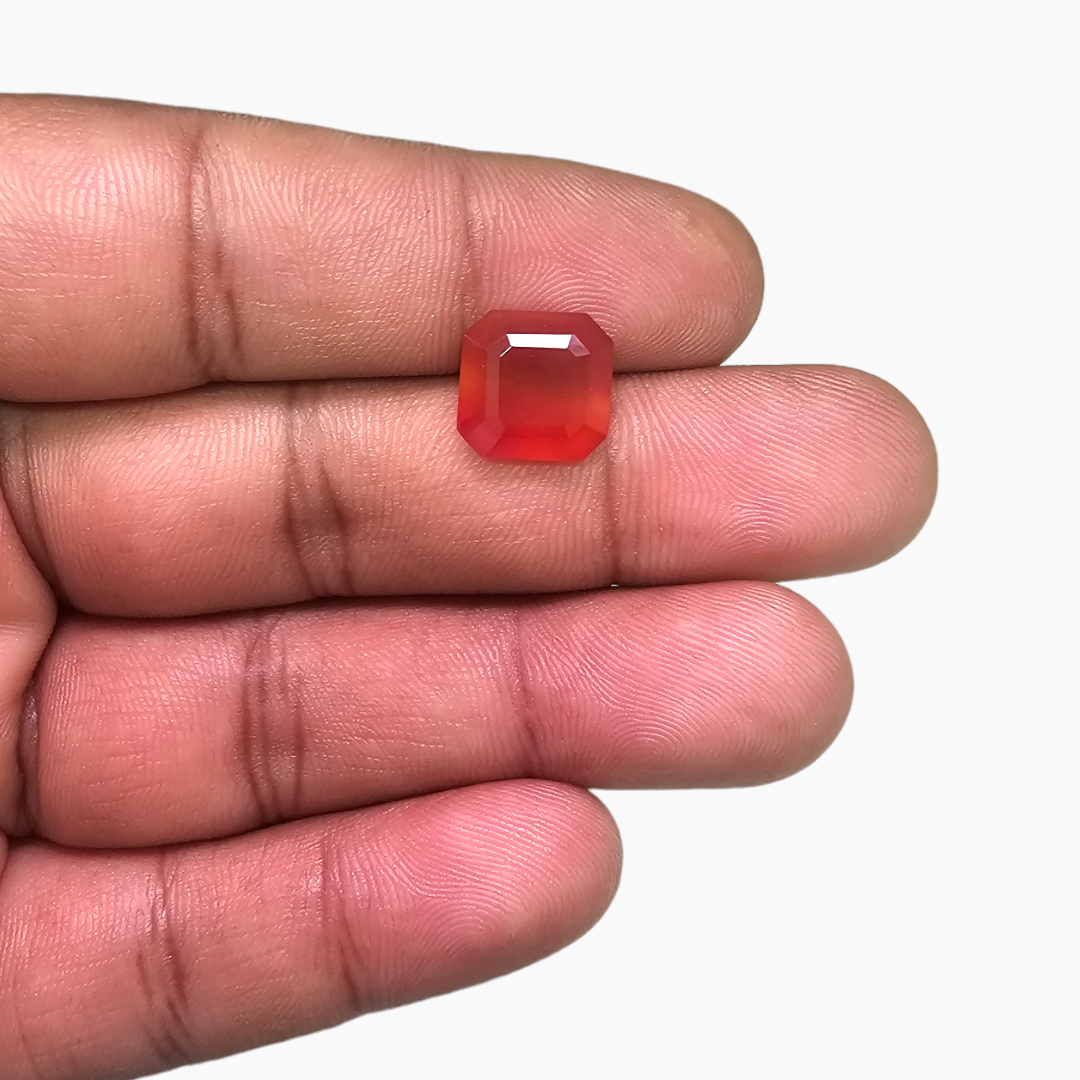 online Natural Agate Aqeeq Stone 4.02 Carats Asscher Cut Shape ( 10 mm ) 