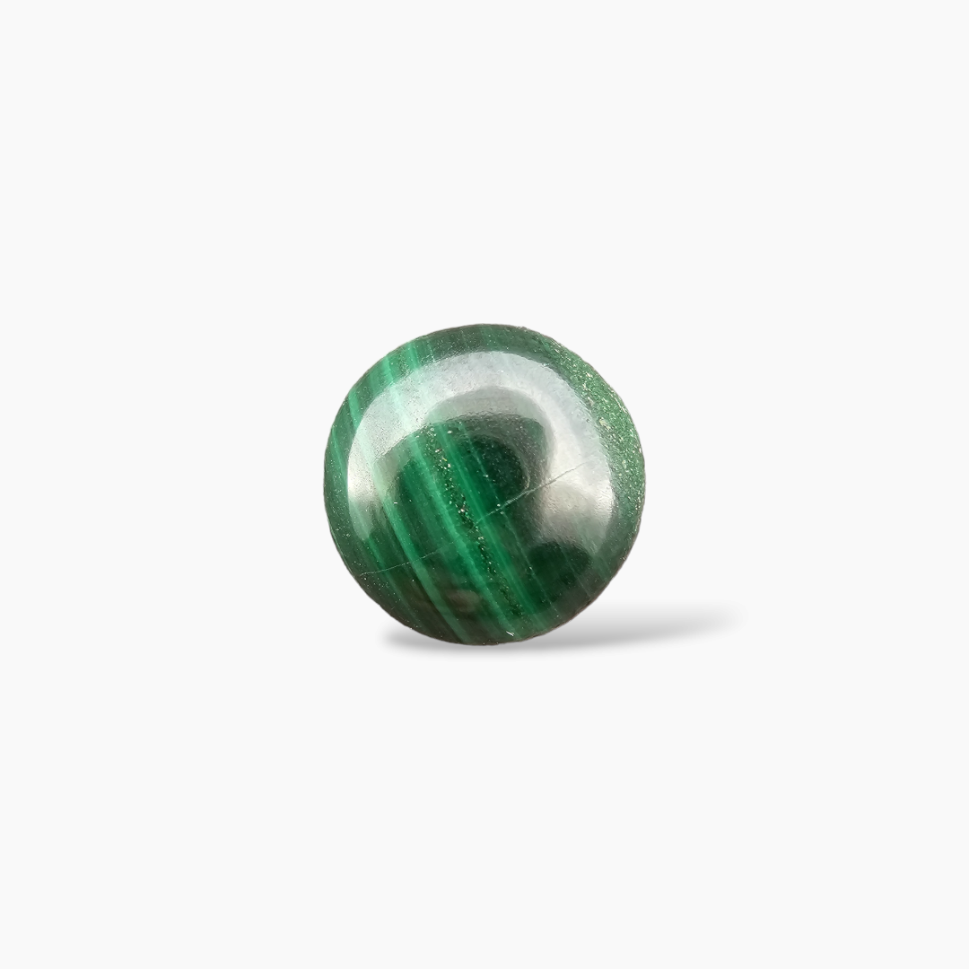 buy Natural Malachite Stone 4.90 Carats Round  Cabochon Shape ( 10 mm )