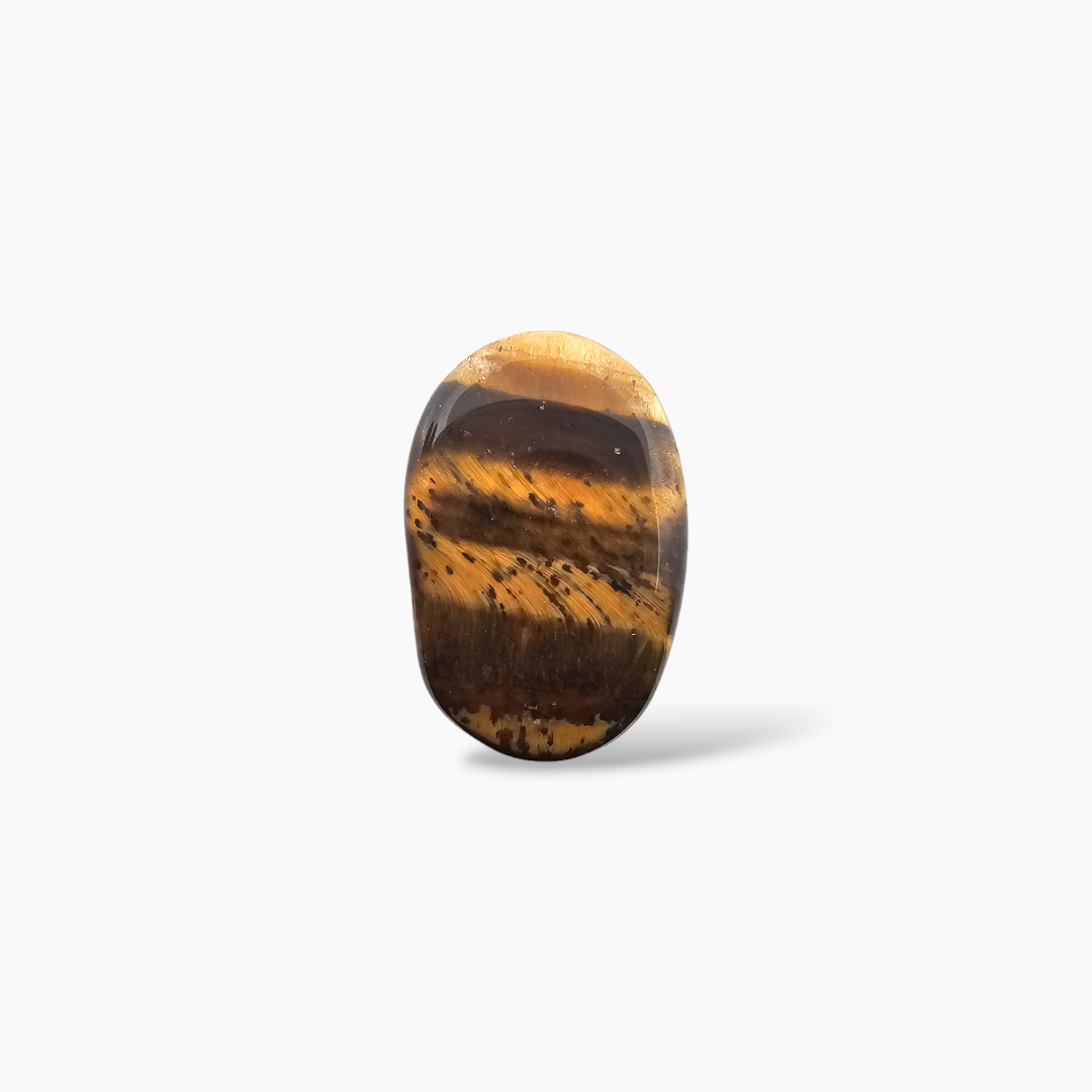for sale Natural Tiger Eye Stone 9.18 Carats Oval Cabochon Shape ( 16.3X10.5 mm )