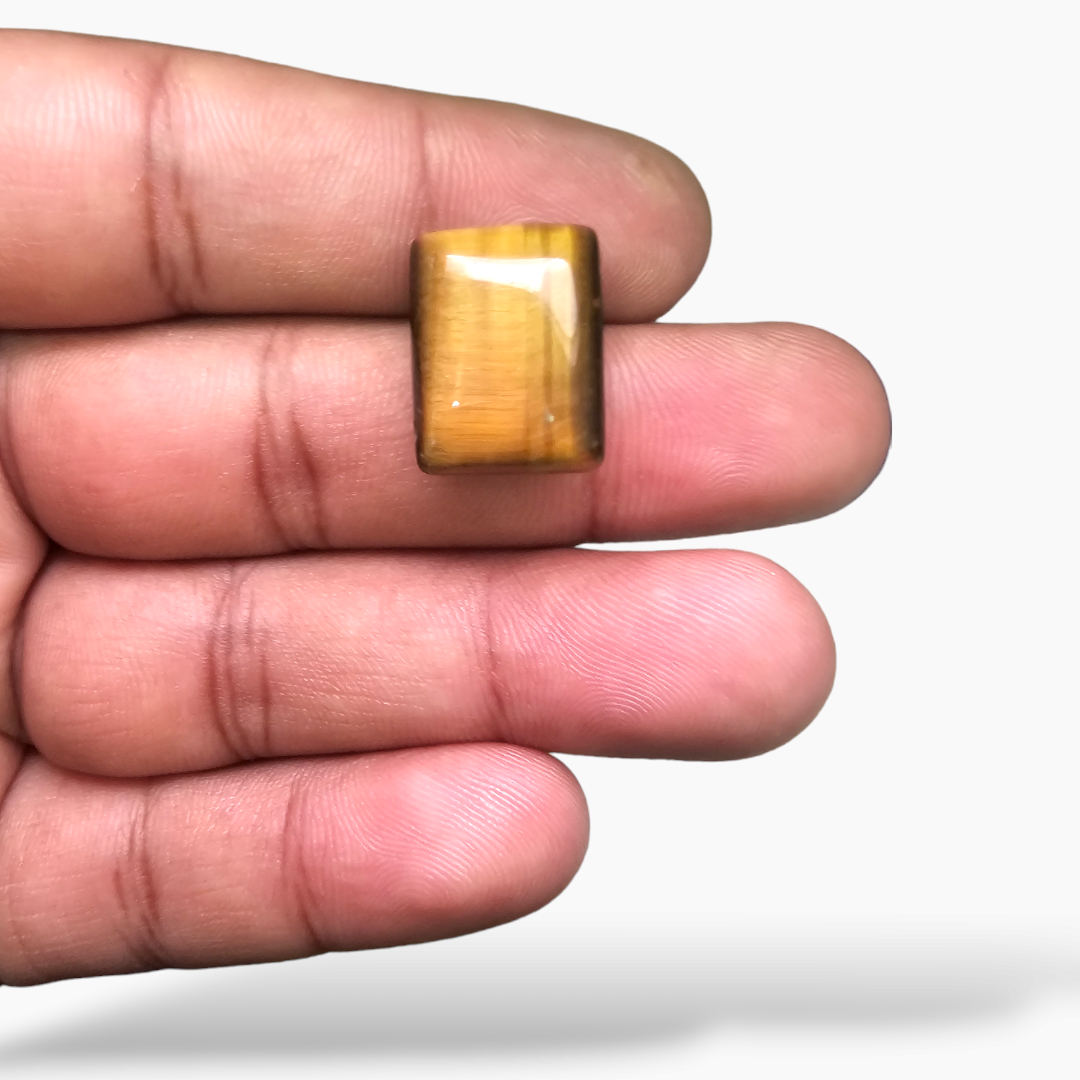 Natural Tiger Eye Stone 14.2 Carats Cabochon Shape 17x13 mm Raza Gems LLc