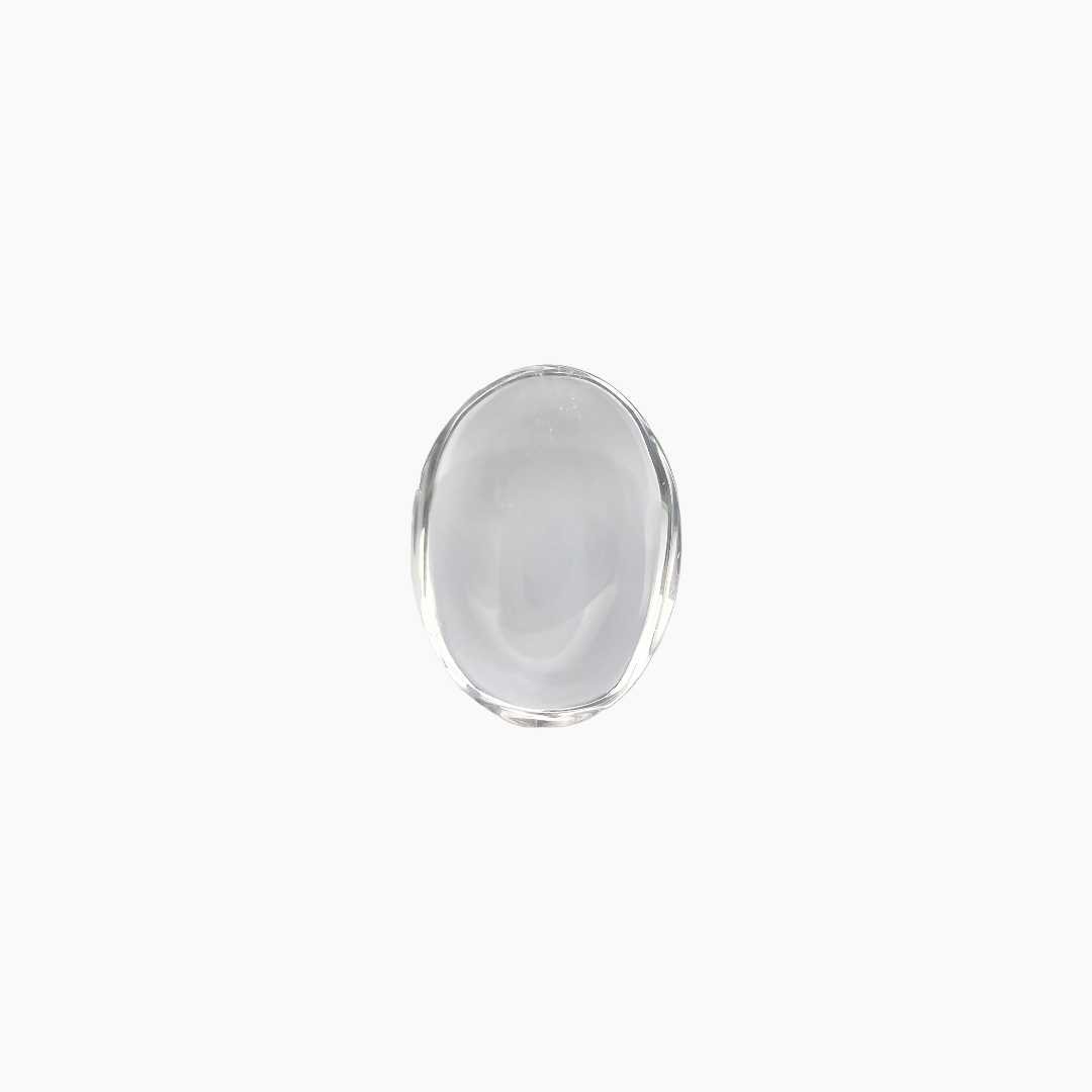 online Natural White Quartz Stone 12.8 Carats Oval Cabochon Shape ( 20x15 mm )