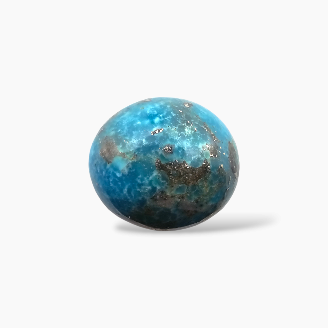buy Natural Turquoise (Feroza) Stone 10.25 Carats Oval Cabochon Shape ( 14.5x13 mm )