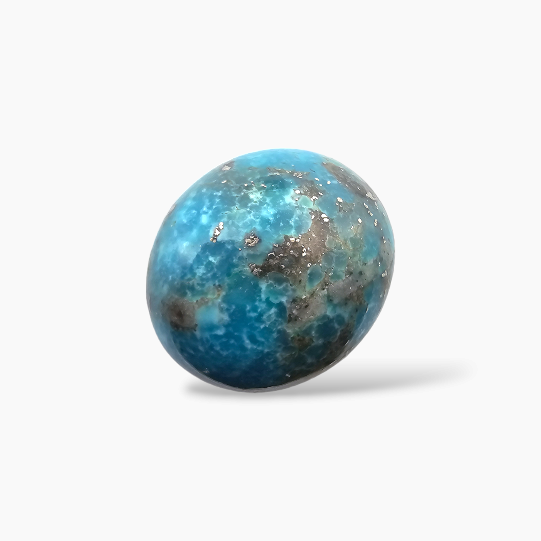 shop Natural Turquoise (Feroza) Stone 10.25 Carats Oval Cabochon Shape ( 14.5x13 mm )
