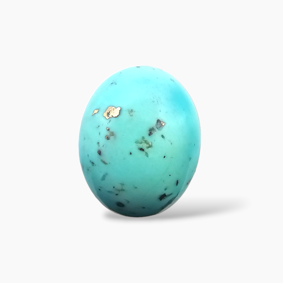 buy Natural Turquoise (Feroza) Stone 9.23 Carats Oval Cabochon Shape ( 16.5x13.5 mm )