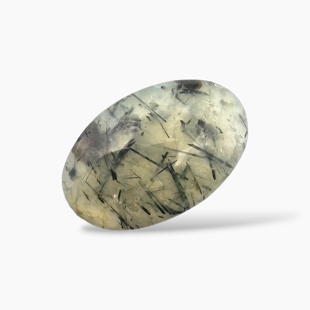 Natural Green Rutile Stone 56.58 Carats Oval Cabochon Shape ( 42x27 mm )