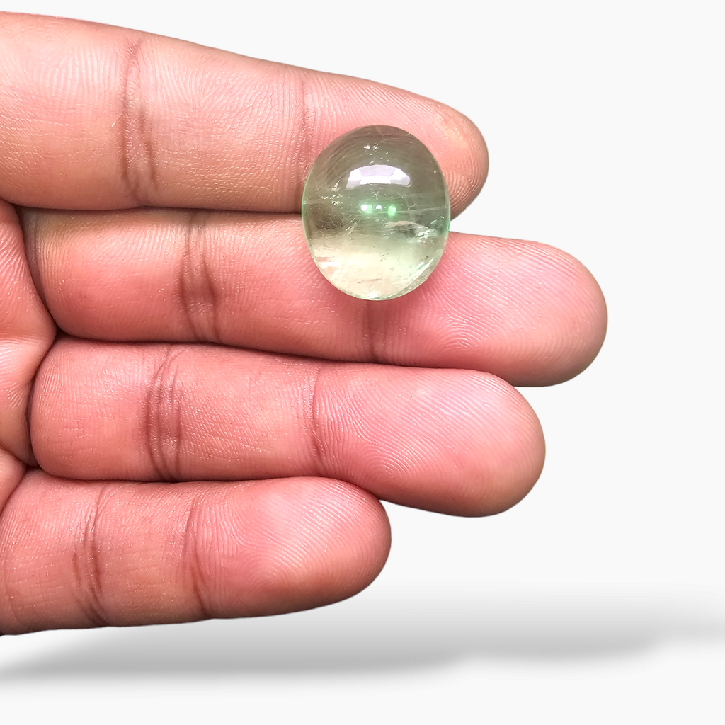 Natural Fluorite Stone 32.Carats Oval Cabochon Shape ( 18.5x15.5 mm )