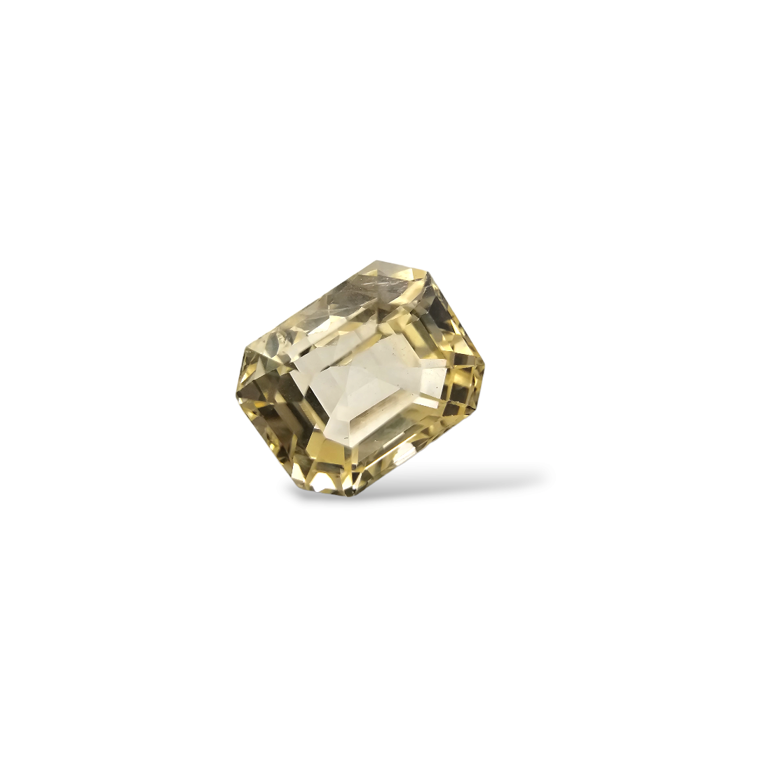 Natural Yellow Sapphire Gemstone 4.79 Carats Emerald Cut Shape 9.3x7.5 mm