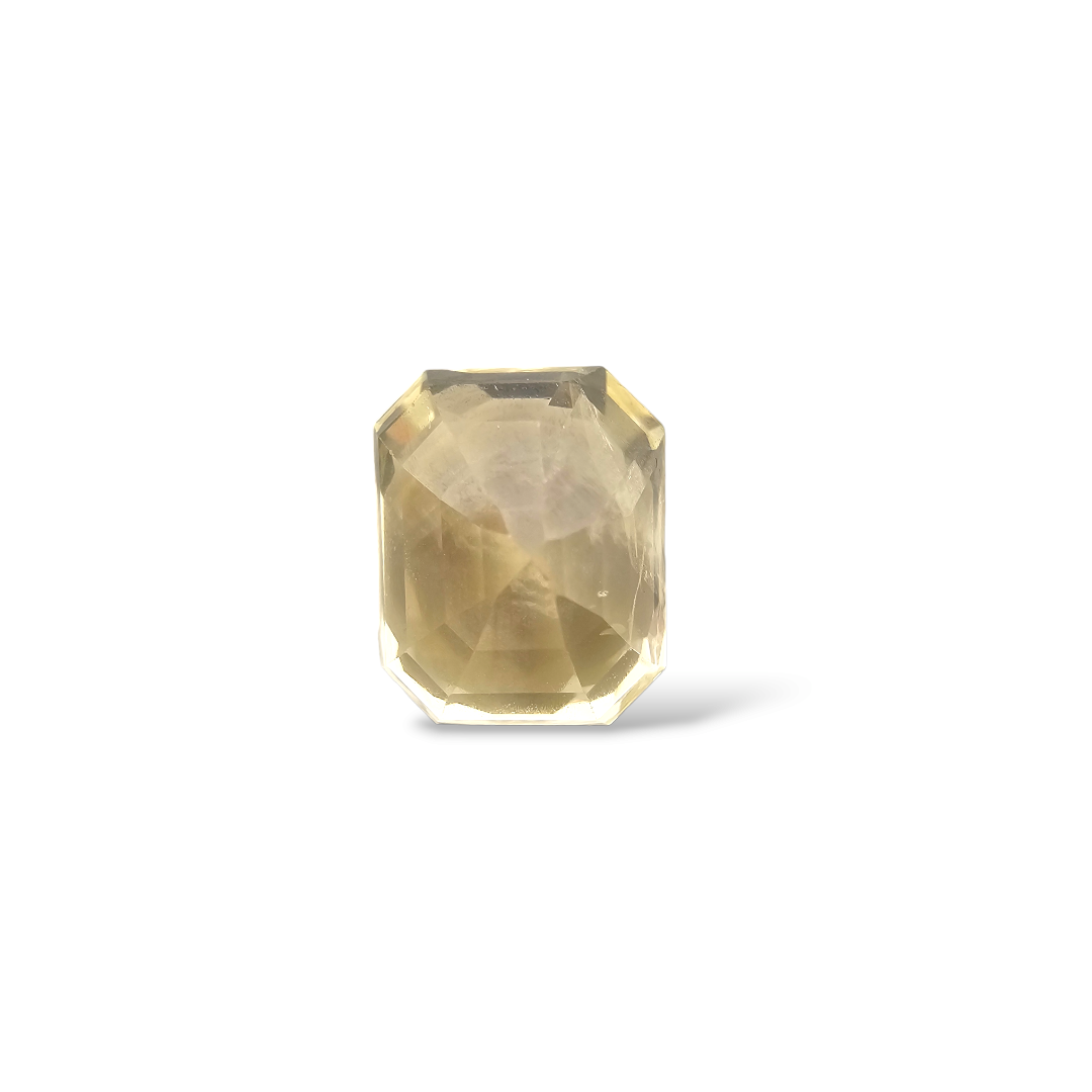 Natural Yellow Sapphire Gemstone 4.79 Carats Emerald Cut Shape 9.3x7.5 mm