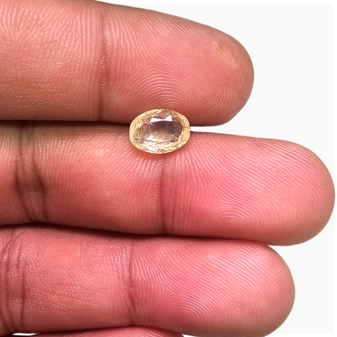 Buy Natural Yellow Sapphire Gemstone 2.66 Carats Oval Cut Shape 8.6x6.3 mm