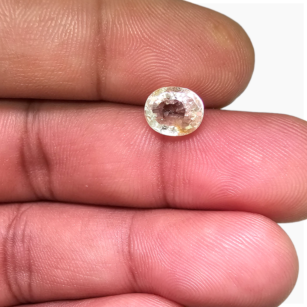 Buy Natural Yellow Sapphire Gemstone 2.51 Carats Oval Cut Shape 8.5x7 mm