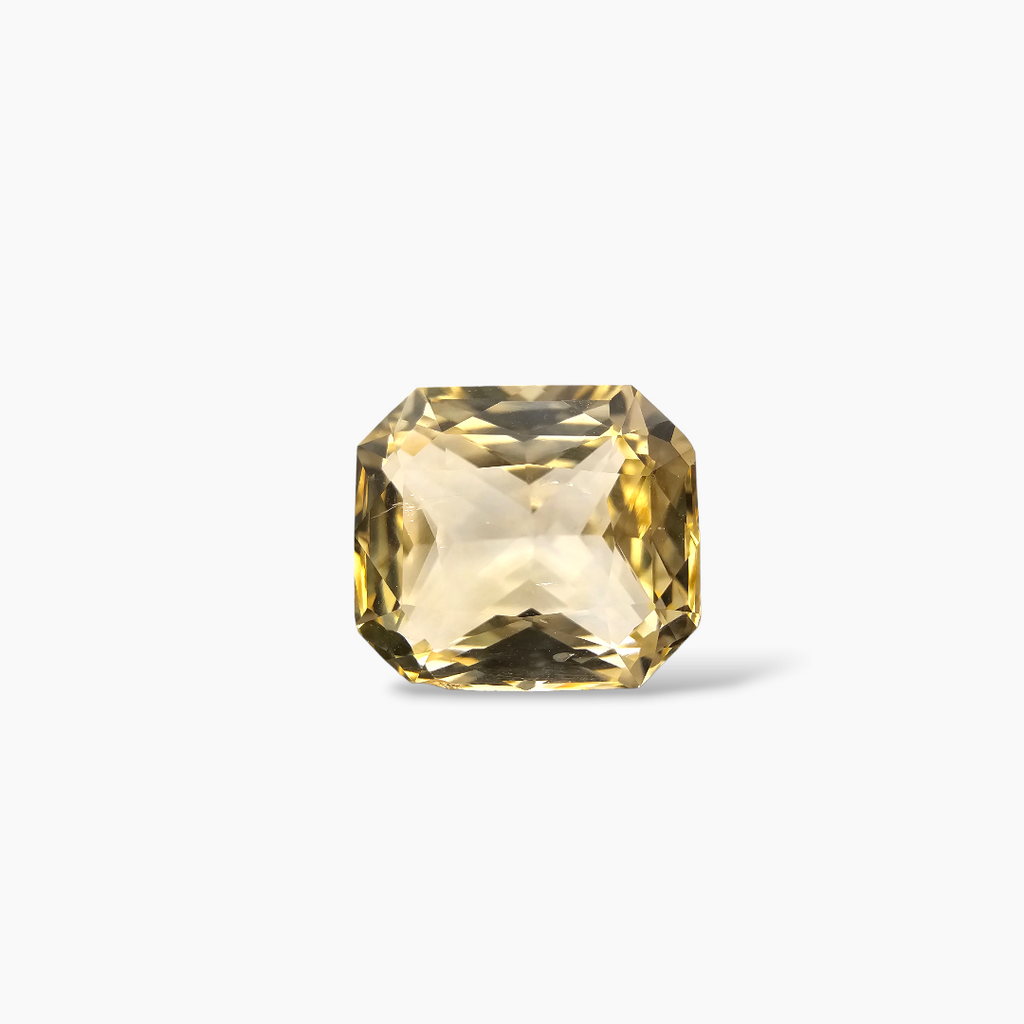 Natural Yellow Sapphire Stone 11.13 Carats Emerald Cut Shape