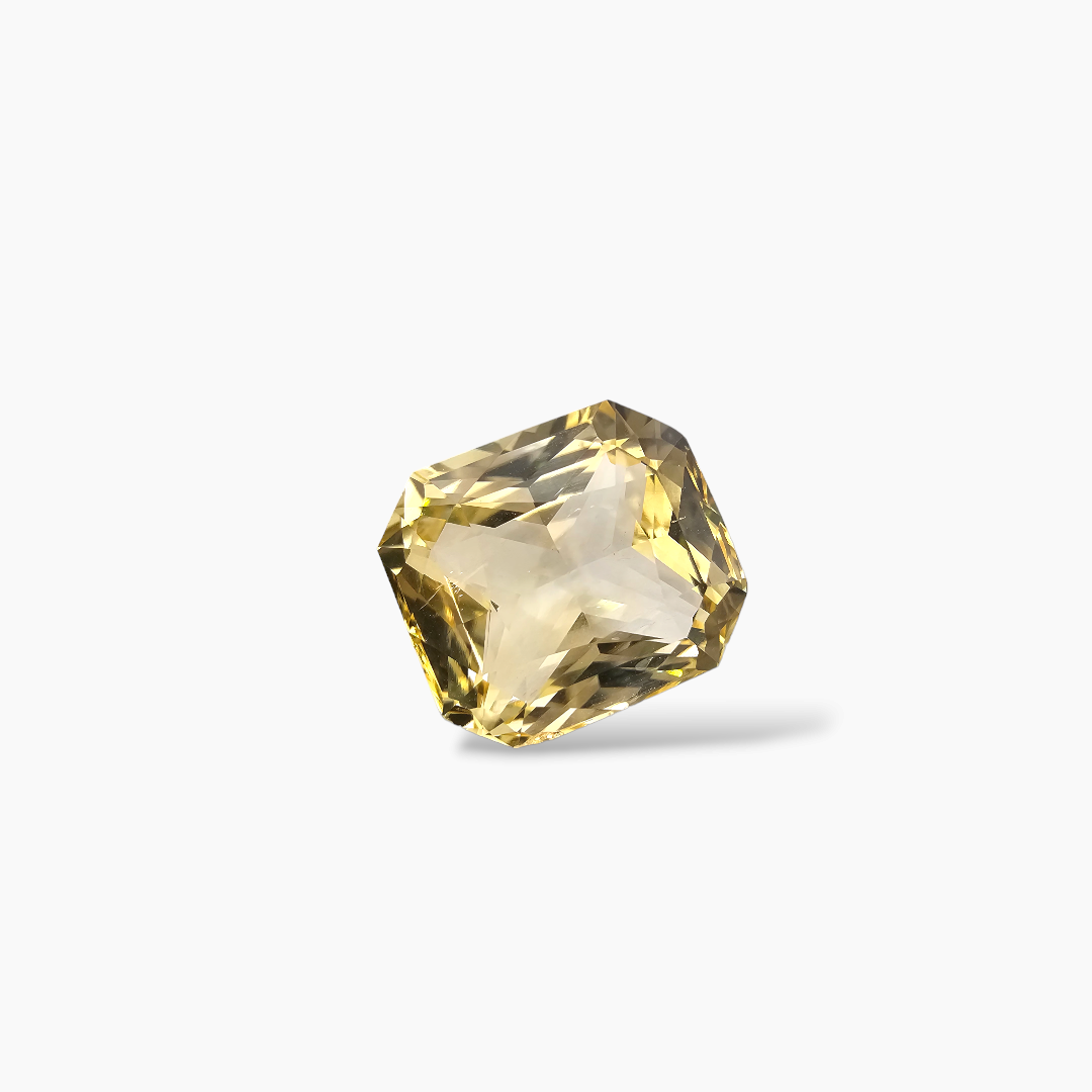 Natural Yellow Sapphire Stone 11.13 Carats Emerald Cut Shape