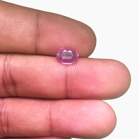 Natural Pink Sapphire Gemstone 1.13 Carats Oval Cut Shape