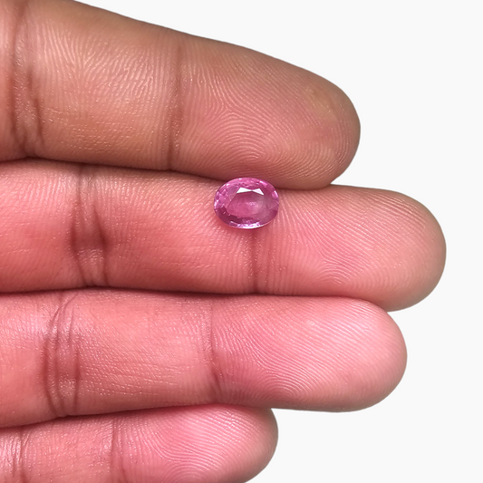 Natural Pink Sapphire Gemstone 1.18 Carats Oval Cut Shape