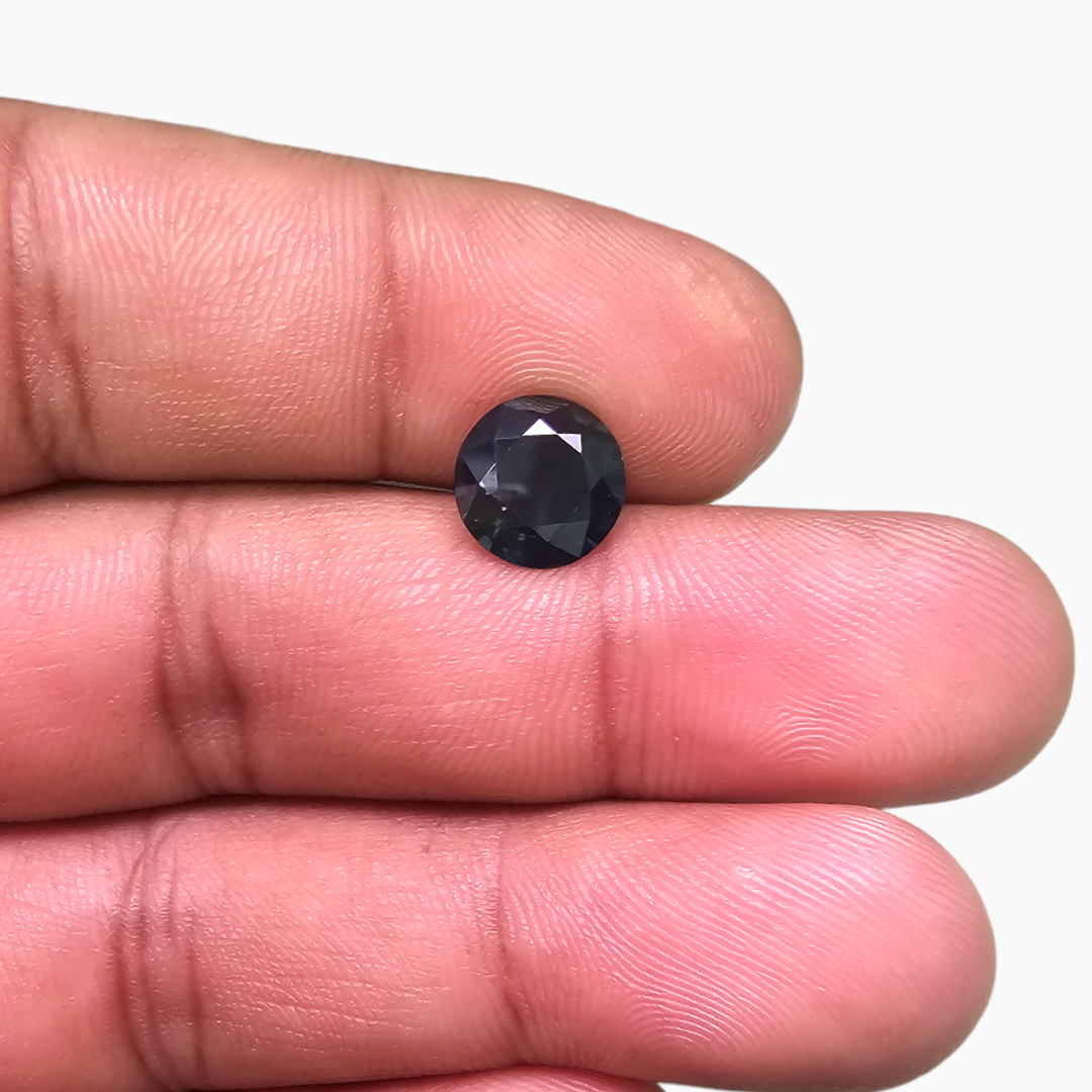 Natural Blue Sapphire Gemstone 2.82 Carats Round Cut Shape