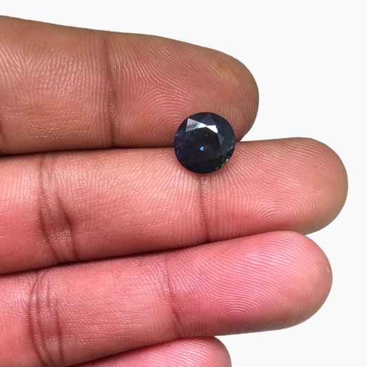 Natural Blue Sapphire Gemstone 3.15 Carats Round Cut Shape