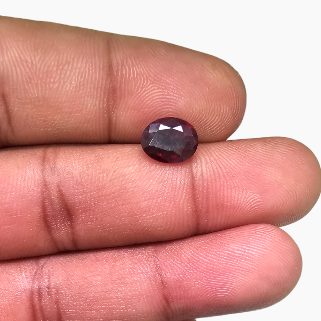1.56 Carat Natural Ruby Oval Cut Gem from Mozambique Rich Red Color