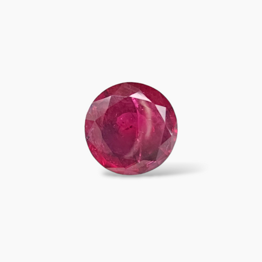 Exquisite 1.21 Carat Round Cut Natural Ruby from Mozambique Deep Red Color