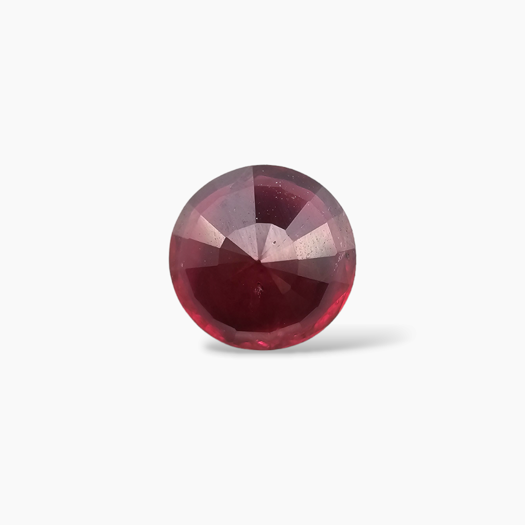 Natural Ruby Round Cut 1.21 Carat from Mozambique Deep Red Color