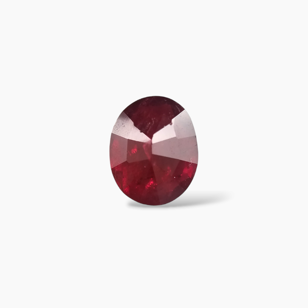Natural Ruby Oval Cut 2.12 Carat from Mozambique Deep Red Color 8.8 x 7.23 mm