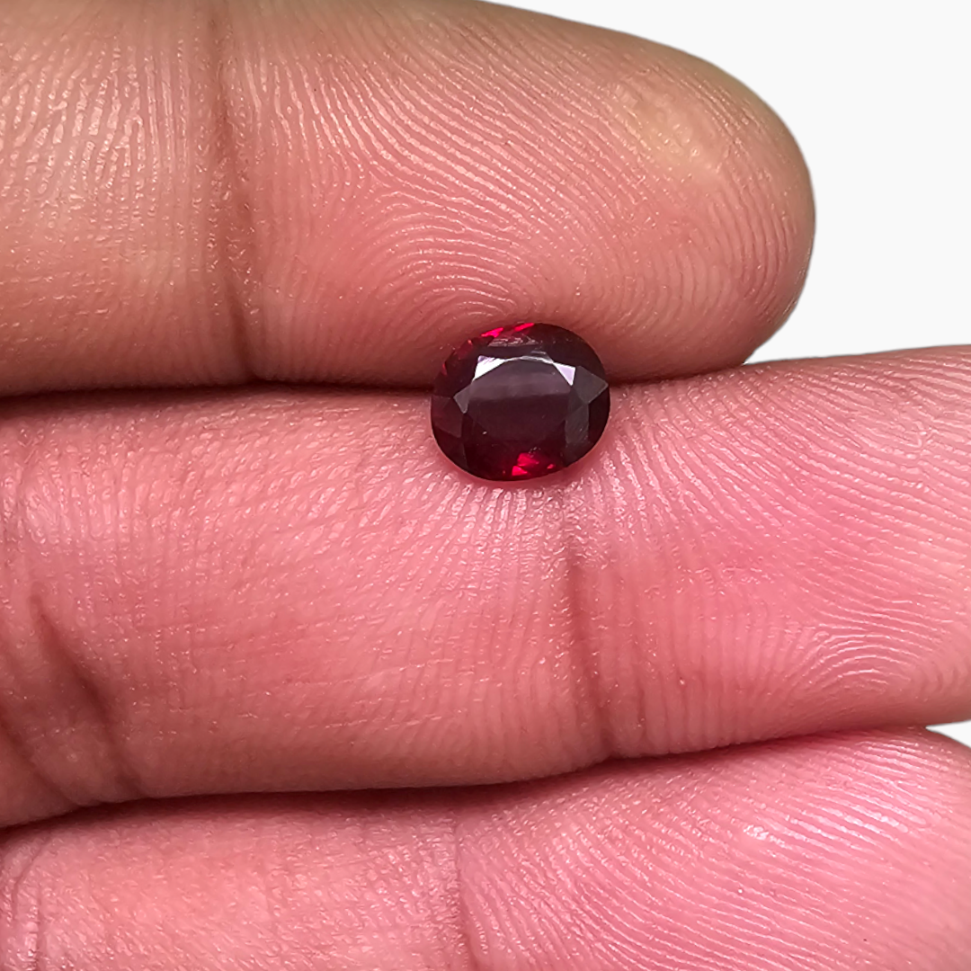 Charming 1.11 Carat Oval Natural Ruby Radiant Red Mozambique Origin