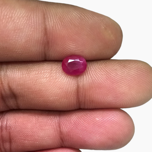 Radiant 1.56 Carat Oval Ruby Natural Beauty in Pink | Mozambique Origin
