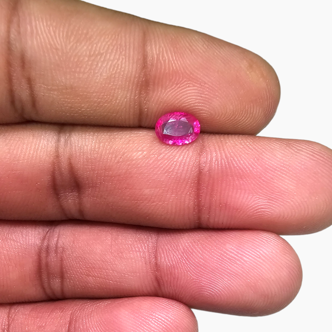 Buy Natural Ruby Gemstone 0.96 Carats in Oval Shape From Mozambique