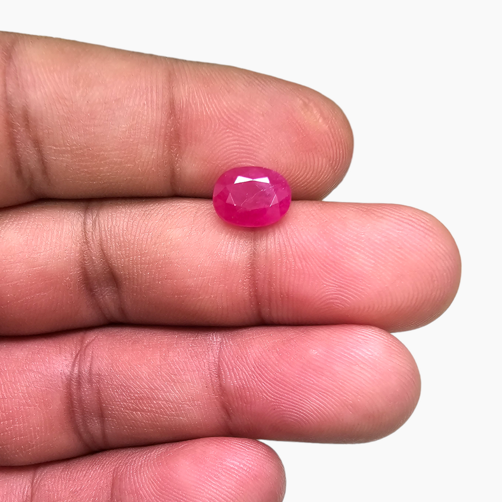 Vibrant Oval Natural Pink Ruby Mozambique Origin 2.94 Carats