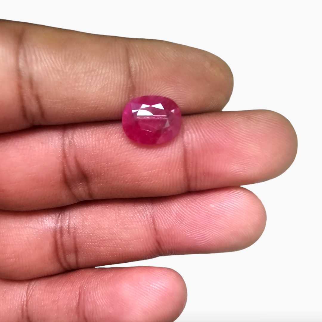 Majestic 3.43 Carat Cushion Cut Natural Ruby from Mozambique - IDL Certified
