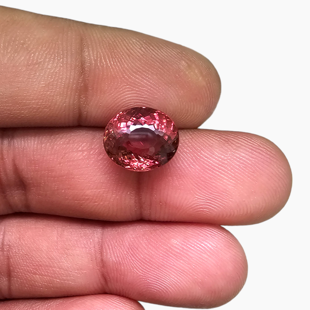 Natural Pink Tourmaline Oval Cut 4.70 Carats From Africa in 11 by 9.5 mm