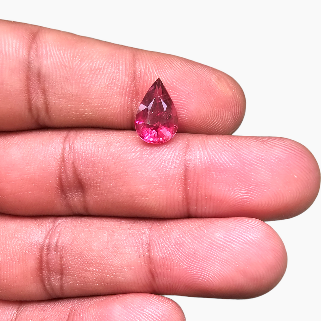 Pink Tourmaline Natural in Pear Cut From Africa 2.68 Carats with 11.5 by 8 MM