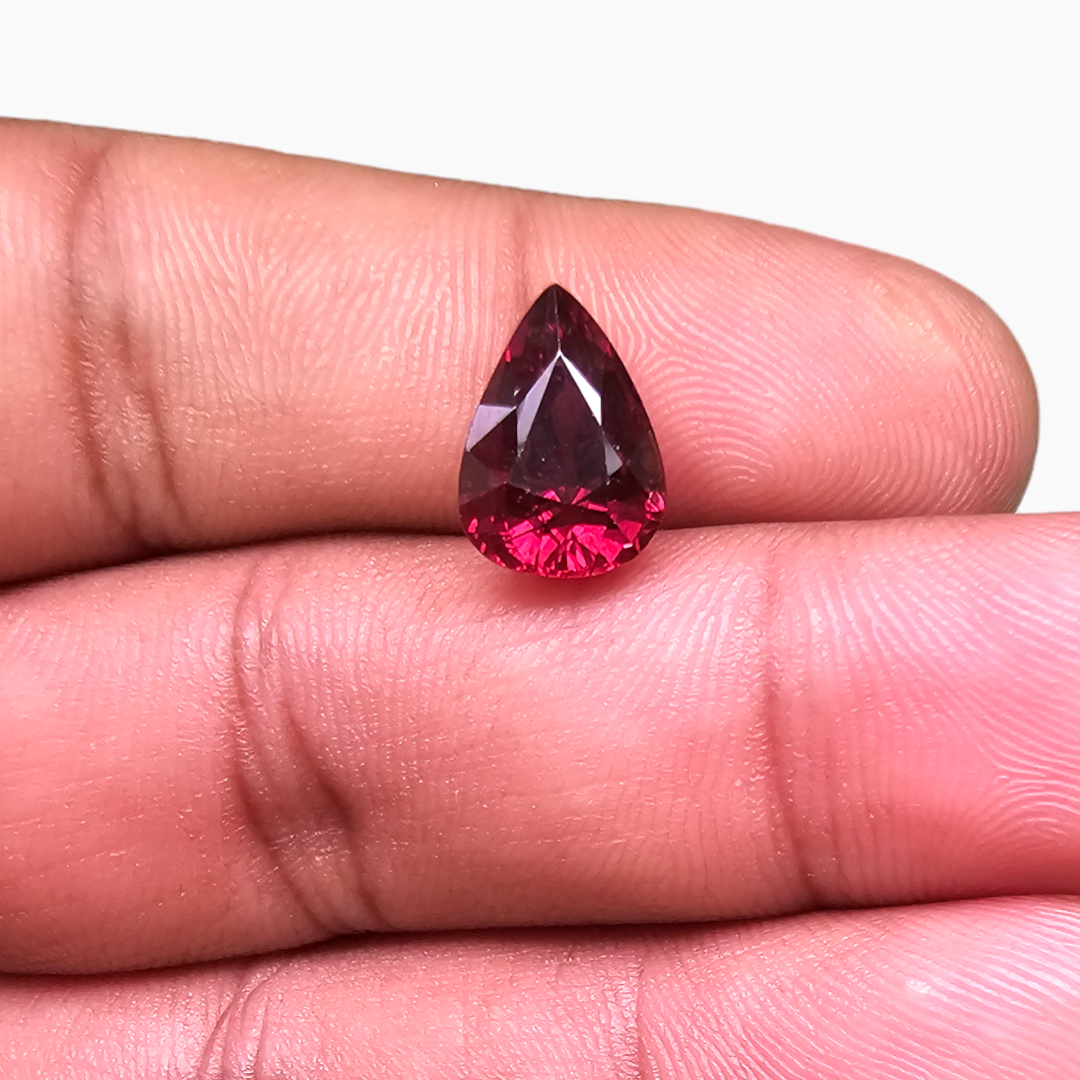 Natural Rubellite Tourmaline Gemstone in 4.05 Carats with 11.5 by 8 mm Size
