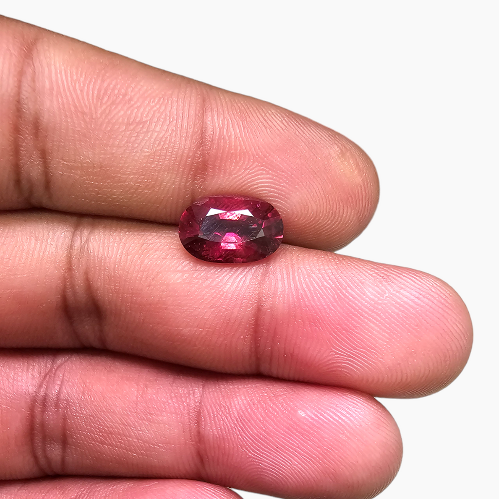 Natural Rubellite Tourmaline 3.32 Carats with 11.6 by 7.77 mm in Oval Cut