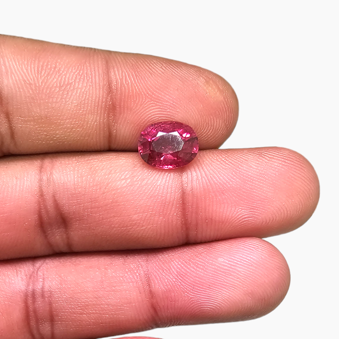 Oval Cut Natural Rubellite Tourmaline in 2.82 Carats with 10 by 8 mm Size