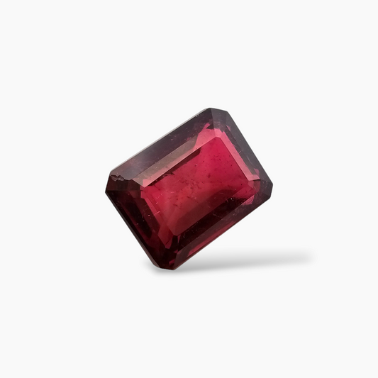 Emerald Cut Rubellite Tourmaline Natural in 4.68 Carats with 10 by 8 mm Size