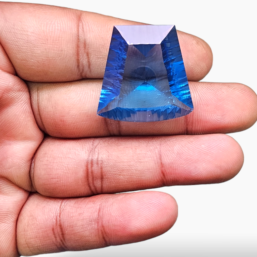 Natural Blue Topaz Gemstone in Fancy Shape with 56 Carats Weight for Sale