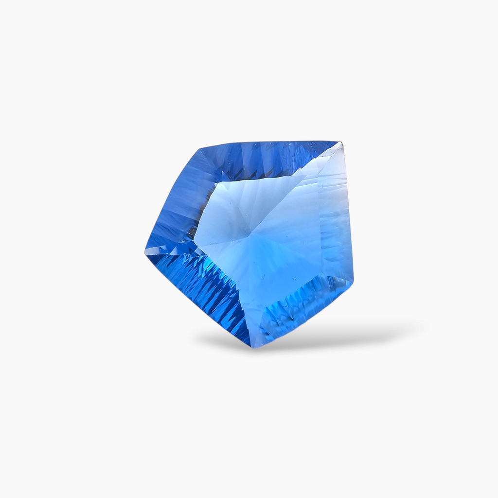 Fancy Shape Natural Blue Topaz in 50 Carats with 27 by 25 mm Size For Sale