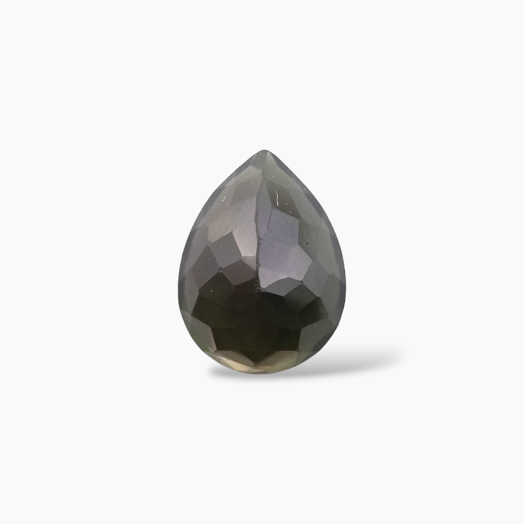 Natural Green Tourmaline Gemstone in Pear Cut with 3.34 Carats Weight