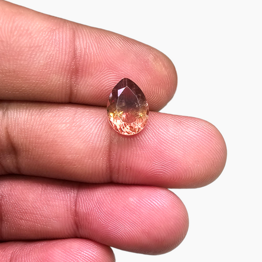 Natural Tourmaline Gemstone Pear Cut in 2.59 Carats Brown Color