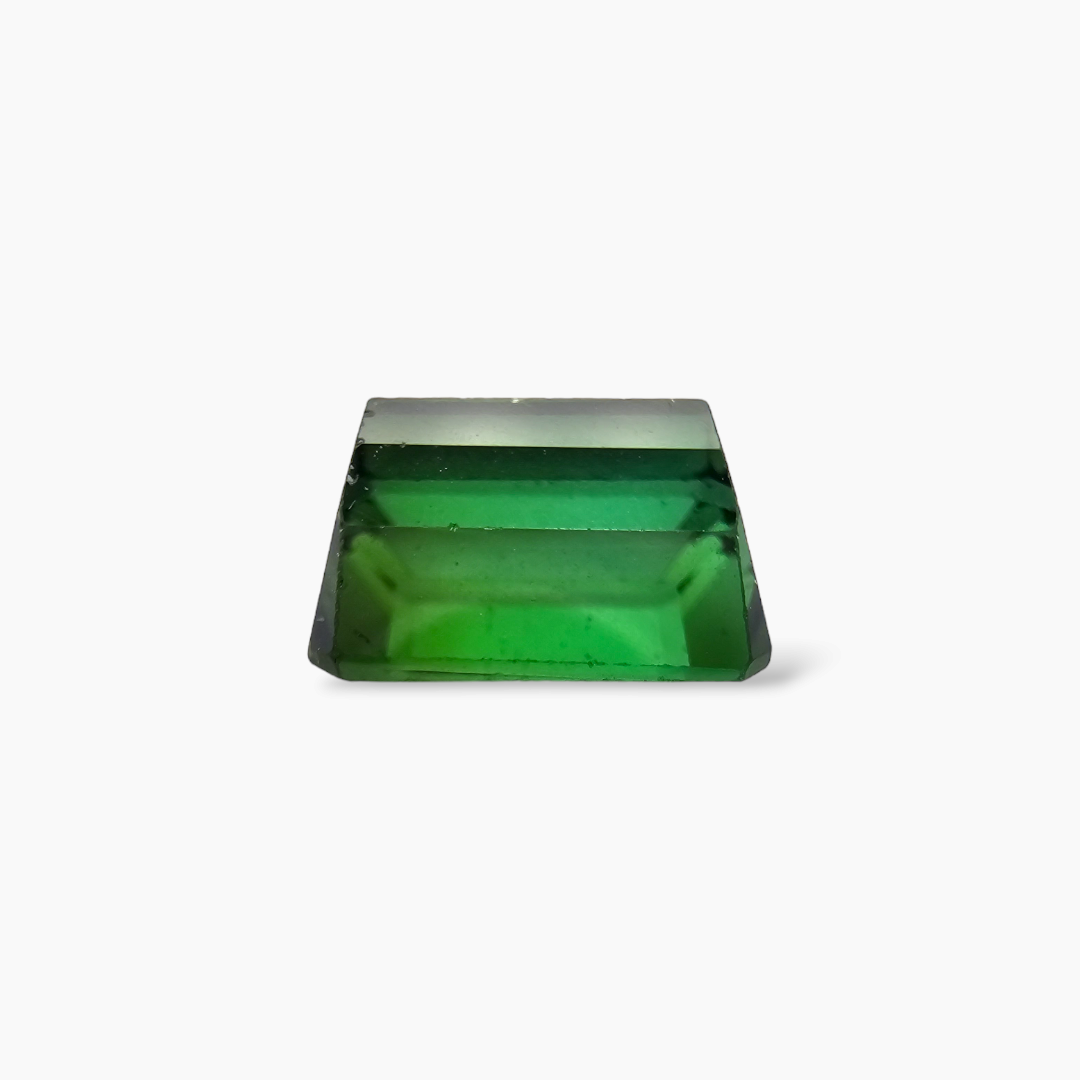 Natural Green Tourmaline Emerald Cut 3.97 Carats in 9 by 8 MM for Sale