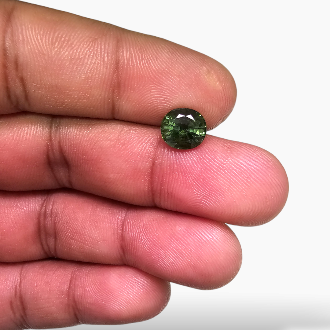 Natural Green Tourmaline Gemstone Round Cut 2.13 Carats in Round Cut
