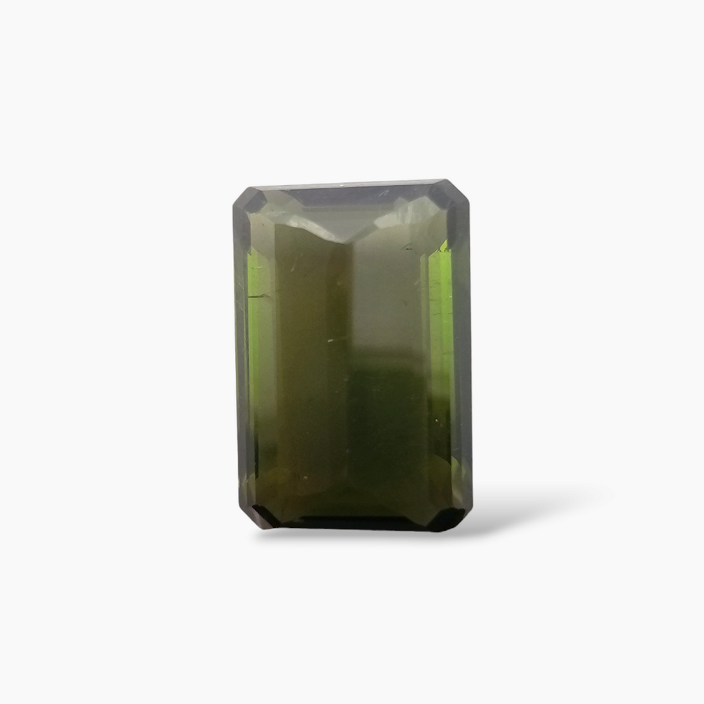 Natural Green Tourmaline Gemstone in Emerald Cut 13.21 Carats