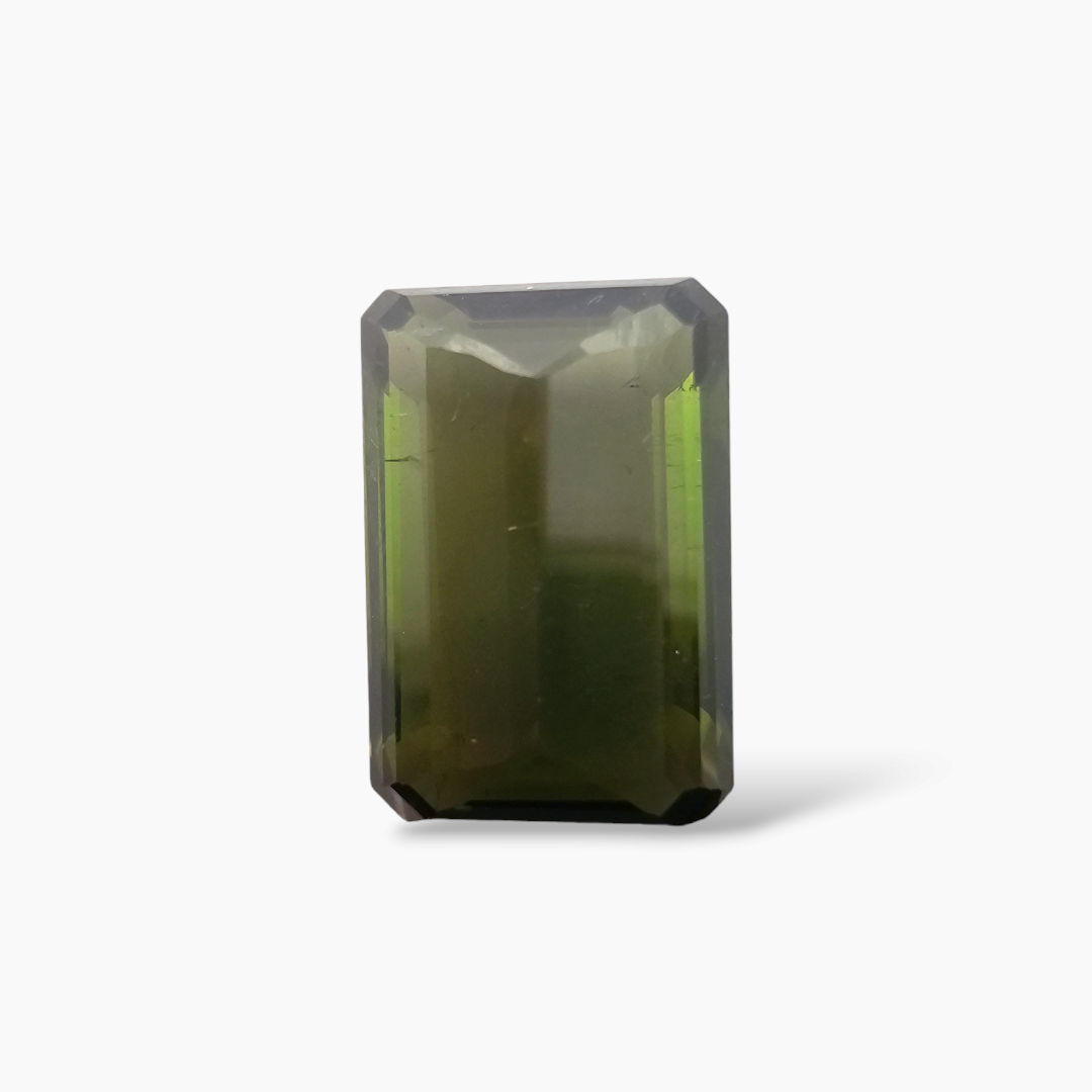 Natural Green Tourmaline Gemstone in Emerald Cut 13.21 Carats