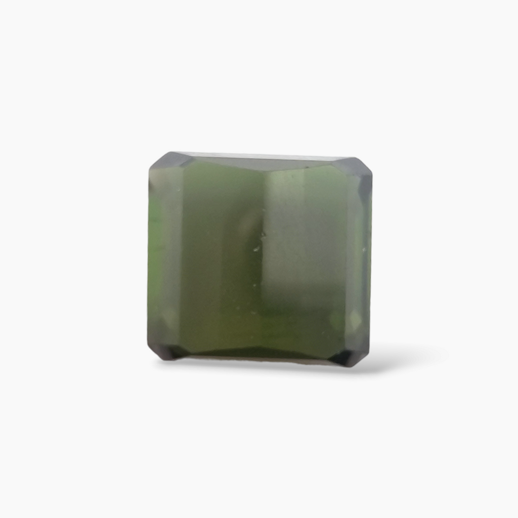 Natural Green Tourmaline in Emerald Cut 8.87 Carats Weight with 12 by 11 MM