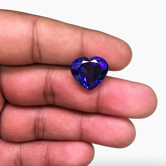 Natural Tanzanite Gemstone 13.31 Carats in Heart Shape from Africa