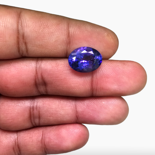 Tanzanite Stone in Natural from Tanzania in 5.78 Carats with 13 by 10 MM