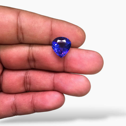 Natural Tanzanite Gemstone in Heart Shape 6.67 Carats Weight