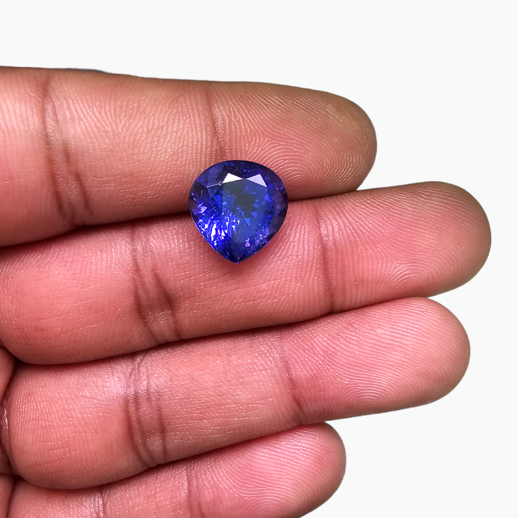 Natural Tanzanite Stone Heart Shaped Gemstone in 7.02 Carats